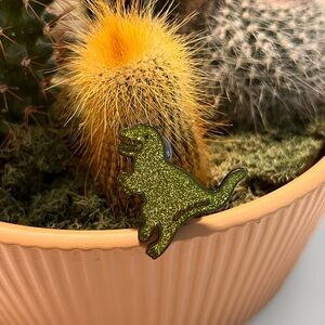 Coach Rexy Glittery Green Pin